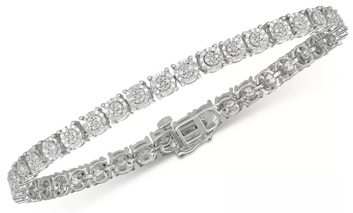 1/4 Ct Diamond Sterling Silver Tennis Bracelet