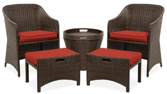 5-Piece Outdoor Wicker Bistro Set