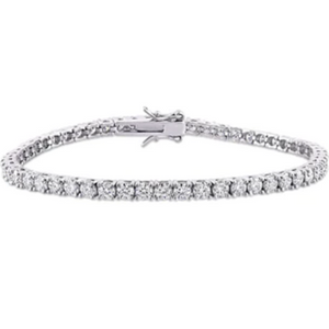 6ct Moissanite 18K White Gold Plate Tennis Bracelet