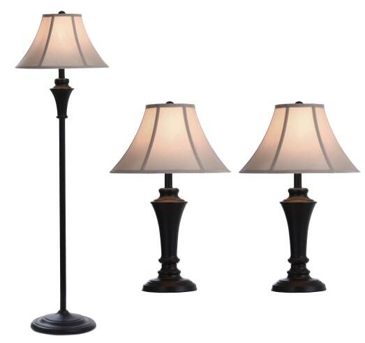 3-Piece Wood Shade Lamp Set