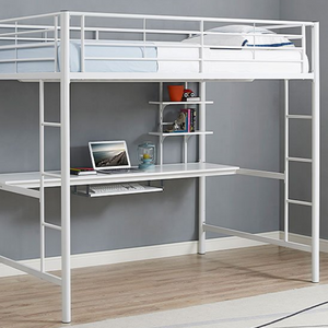 Metal Loft Bed Frame w/ Workstation