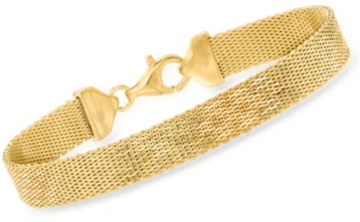 Italian 18K Gold Over Sterling Mesh Bracelet