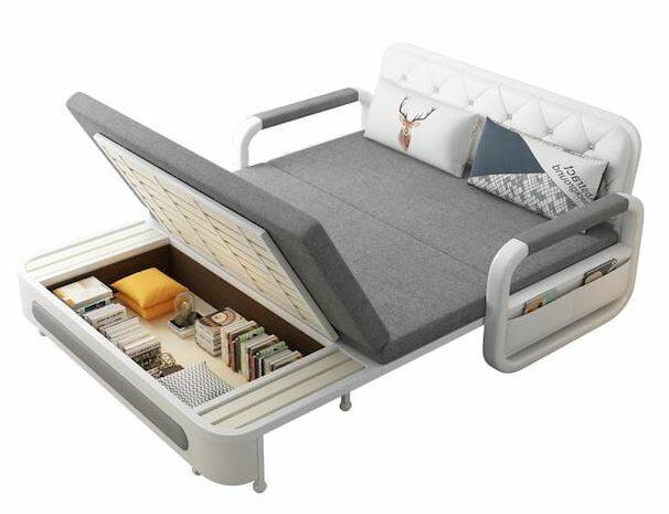 Rolled Arm Convertible Sleeper Sofa w/ Storage