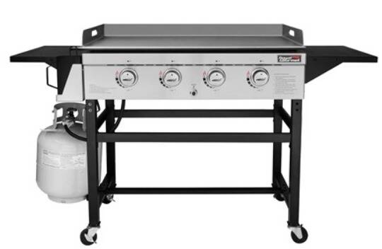 Royal Gourmet 4-Burner Gas Griddle w/ Side Table