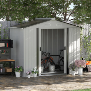 Outdoor 7' x 4' Steel Storage Shed