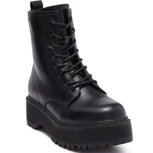 Steve Madden Women's Lace-Up Platform Lug Sole Boots