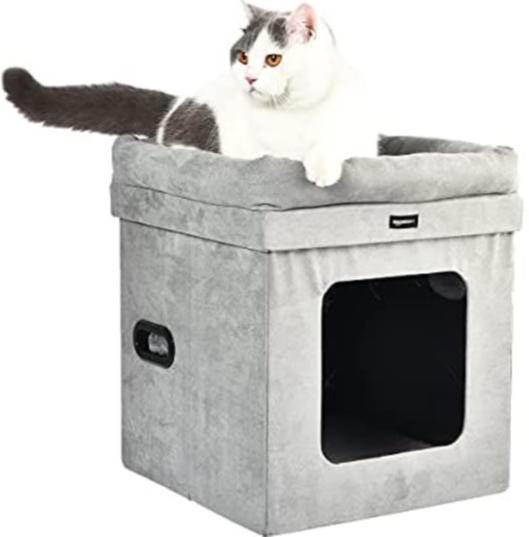 Amazon Basics Collapsible Cube Cat Bed