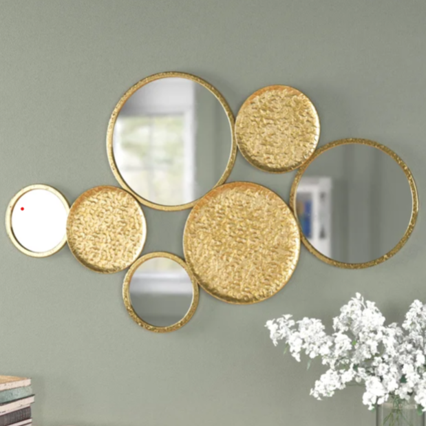 Round Metal Wall Mirror Decor