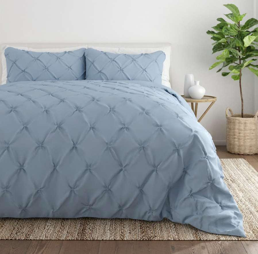 3-Piece Pinch Pleat Duvet Cover Set