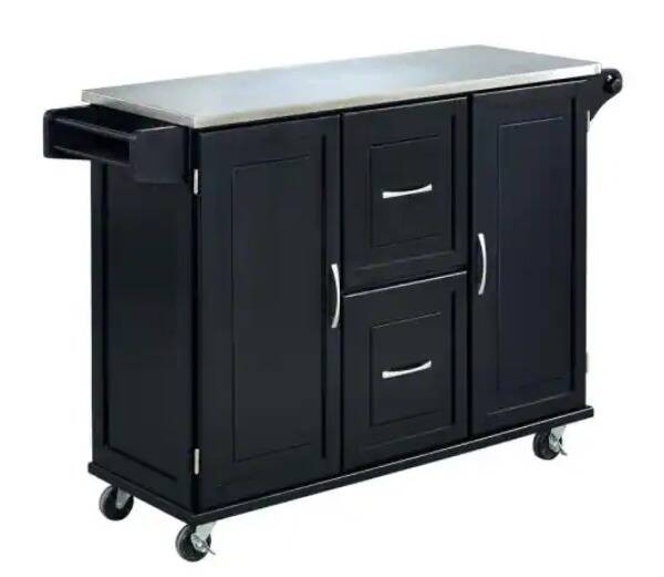 Rolling Kitchen Cart w/ Stainless Steel Top