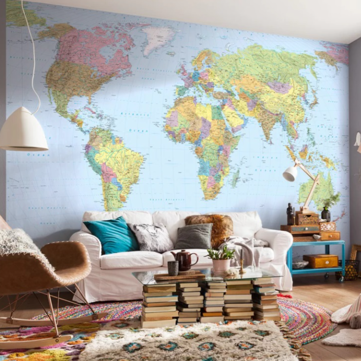 World Map Wall Mural