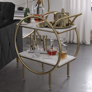 Metal Frame Round Bar Cart