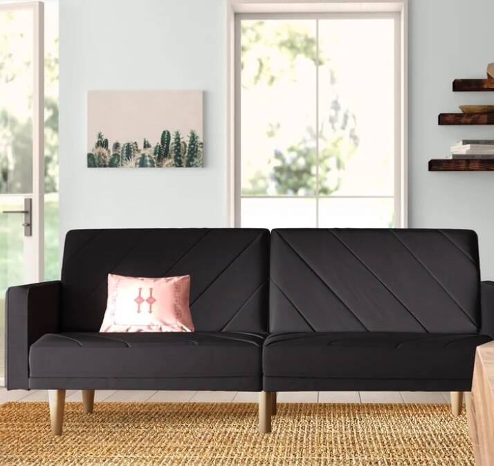 Wood Frame Convertible Sofa