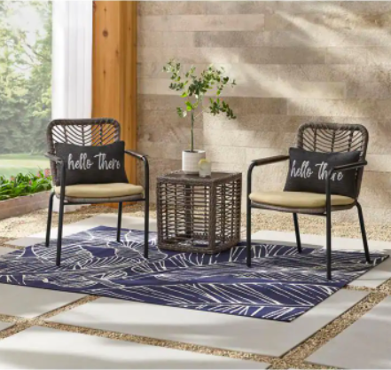 StyleWell  3-Piece Wicker Patio Set w/ Cushions