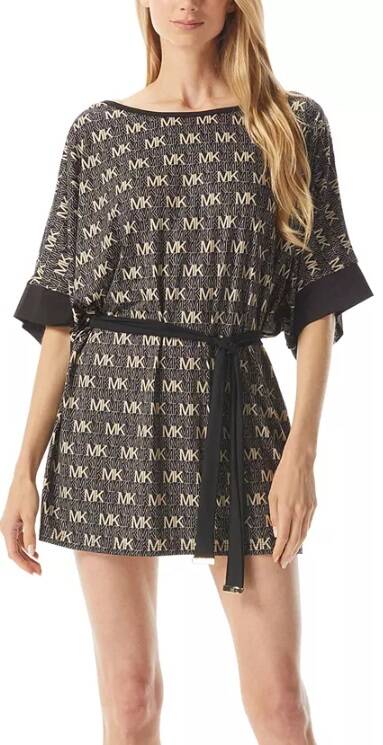 Michael Kors Logo Printed Belted Cover-Up