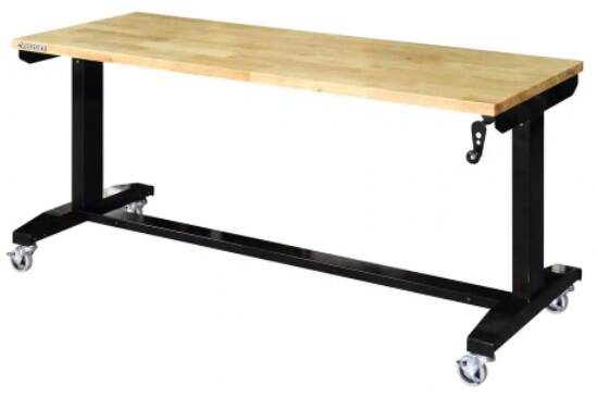 Husky Adjustable Wood Top Workbench Table