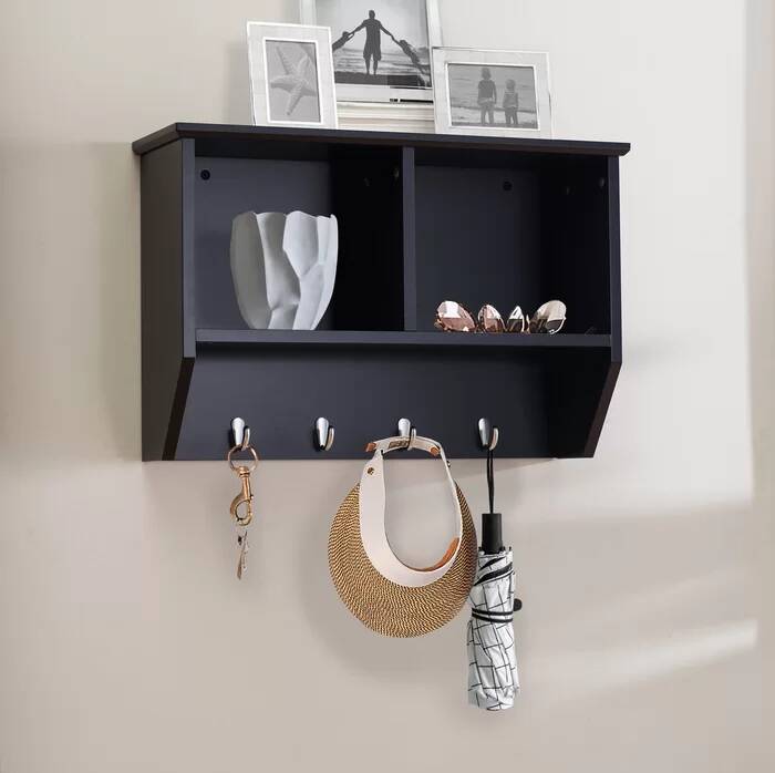 4-Hook Wall Mount Coat Rack