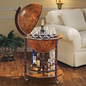 Solid Wood Globe Mini Bar