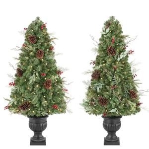 2-Pack 5' Artificial Potted Christmas Tree