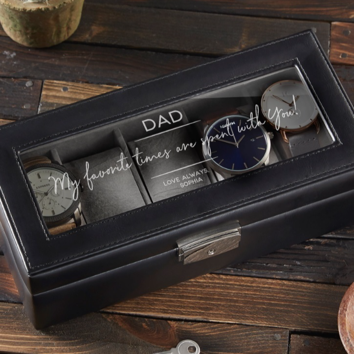 Personalized Leather 5-Slot Watch Box