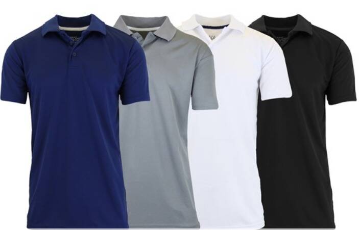 4-Pack Men's Moisture Wicking Polo