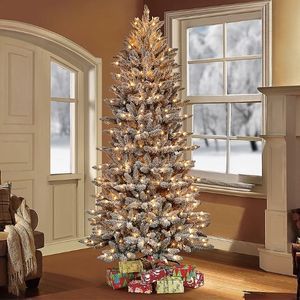 Pre-Lit 4.5 Artificial Flocked Fir Christmas Tree