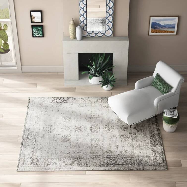 Brandt Floral Rectangle 4' x 6' Area Rug