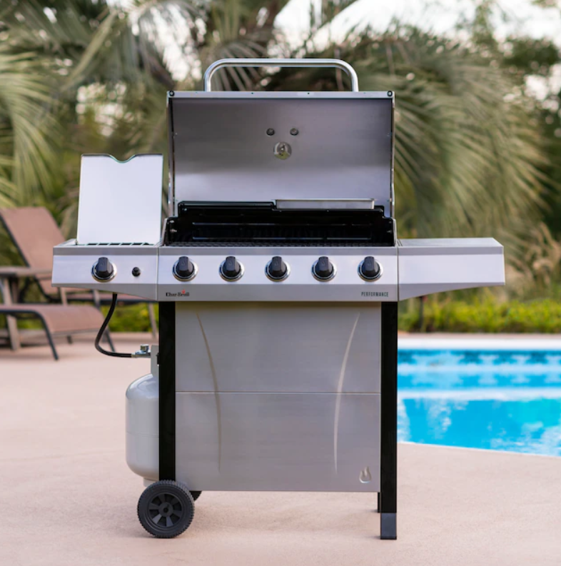 Char-Broil 5-Burner Gas Grill w/ Side Burner