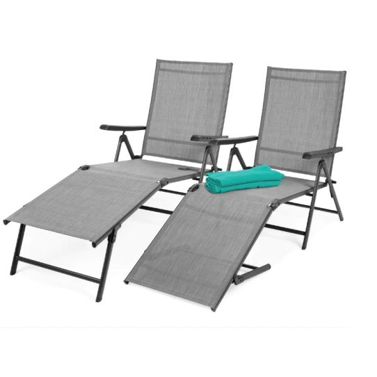 Set of 2 Patio Chaise Lounge Chairs