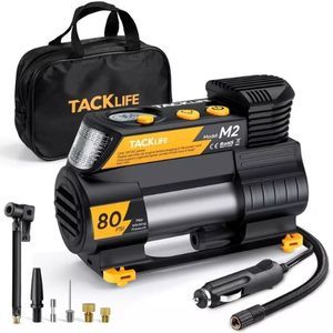 Tacklife 12V DC Tire Inflator w/ LED Light