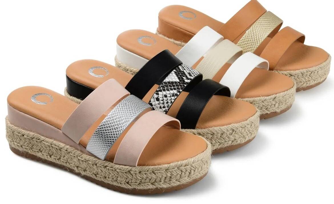 Triple Strap Espadrille Wedge