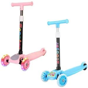 2-Pack Kids Adjustable Scooter w/ Flashing Wheels