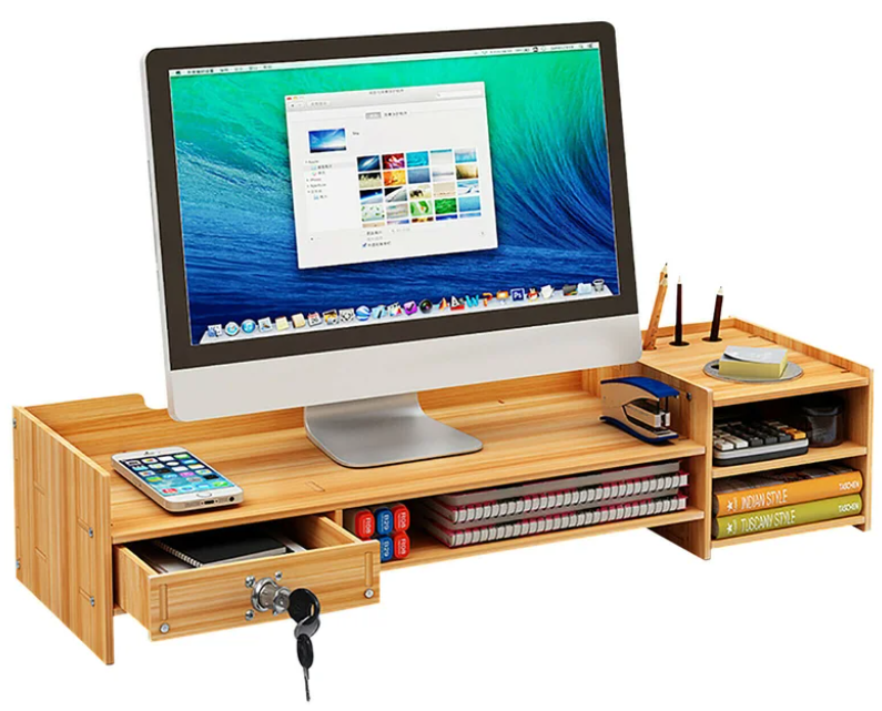 Freestanding Wood Desktop Organizer