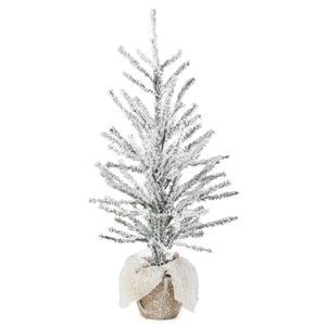 2' Deer Valley Pine Flocked Christmas Tree w/ Burlap Base