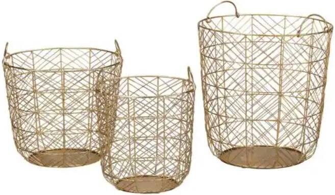 Set of 3 Metal Wire Decorative Baskets