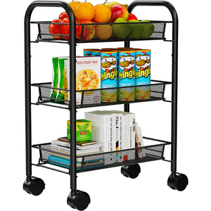 3-Tier Mesh Wire Storage Cart