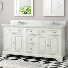 Marble Top Double Sink Bathroom Vanity