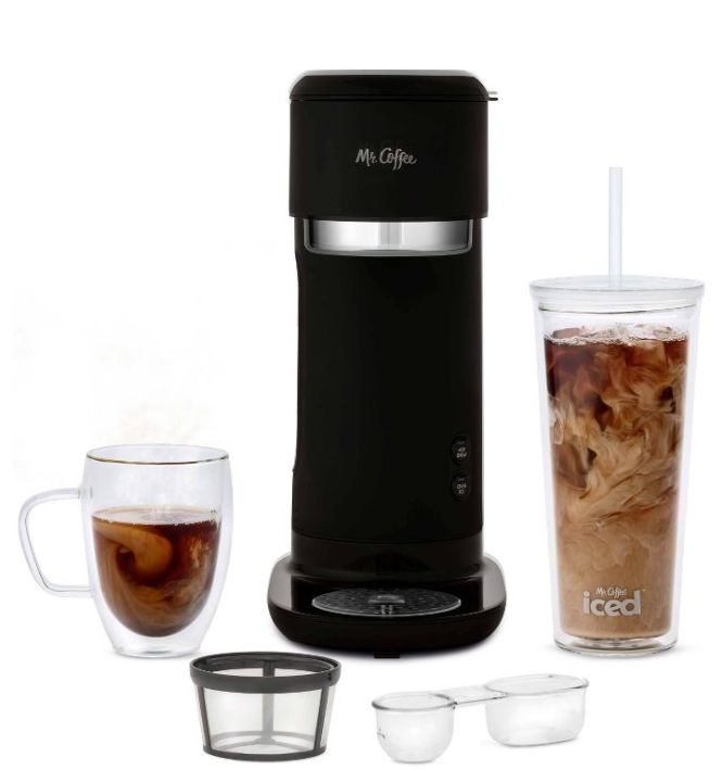 Mr.Coffee Iced & Hot Single Serve Coffee Maker w/ Tumbler & Filter