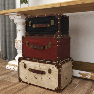 3-Piece Wood Nesting Trunk