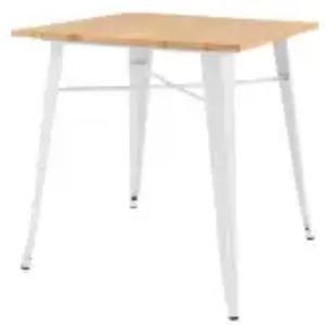 White Metal Square Dining Table