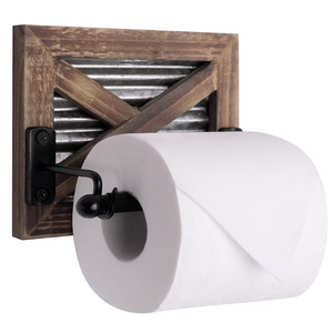 Rustic Wood Farmhouse Toilet Paper Holder