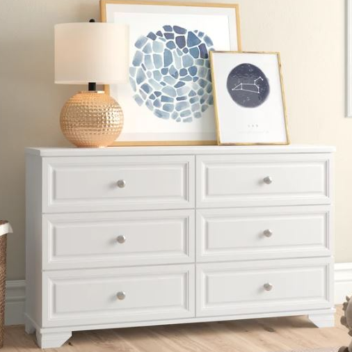 Wood 6-Drawer Double Dresser