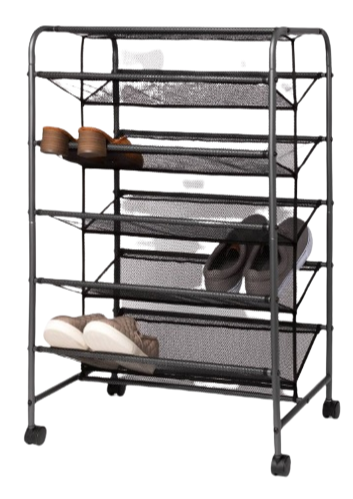 Double Sided Rolling Shoe Rack