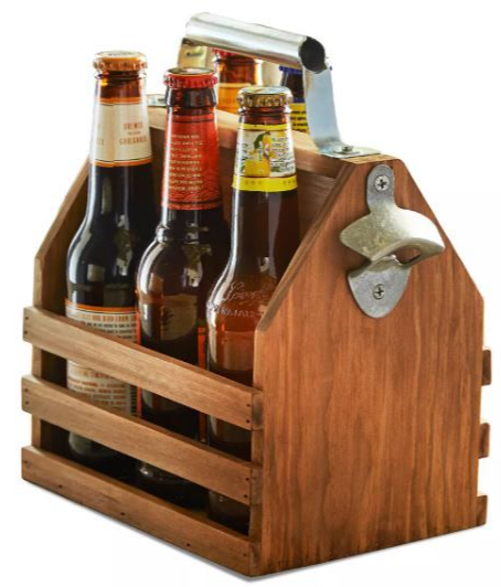 Hammer & Axe Wood Bottle Caddy