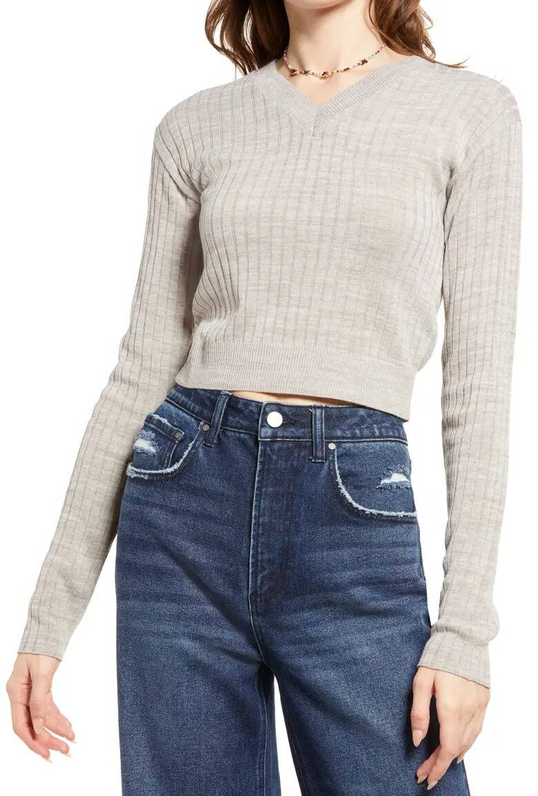 Women's Rib Cropped Sweater