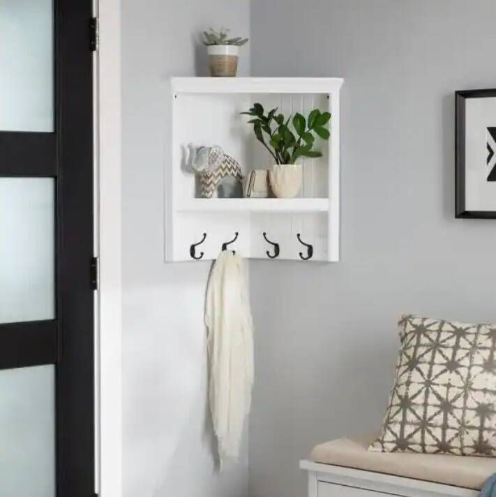 Floating Decorative Cubby Corner Wall Shelf