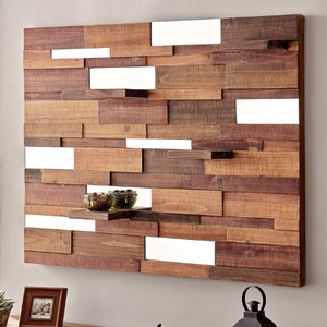 Wood Pallet Mirrored Wall Shelf