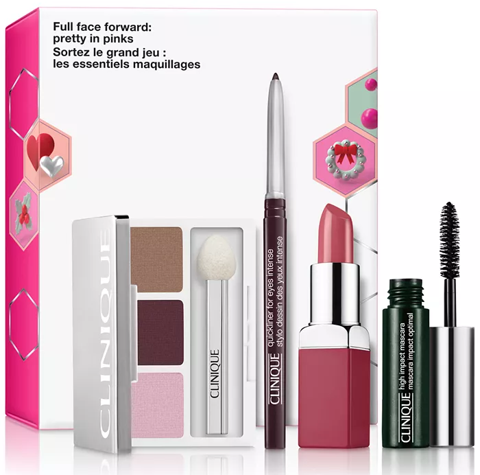 Clinique 4-Piece Full Face Forward Pretty In Pinks Makeup Set