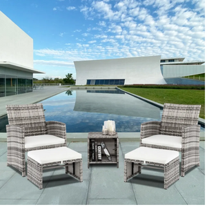 5-Piece Rattan Patio Conversation Set