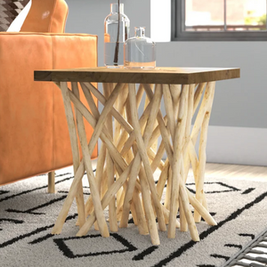 Wood 22'' Tree Stump End Table